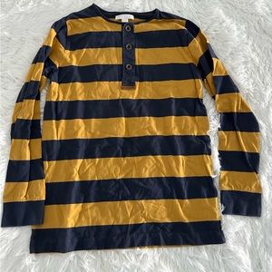 Authentic Burberry boys stripe henley shirt sz 12 y